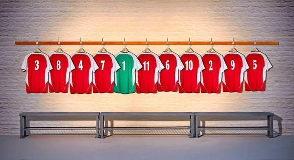 Camisas de fútbol rojo y blanco — Foto de Stock