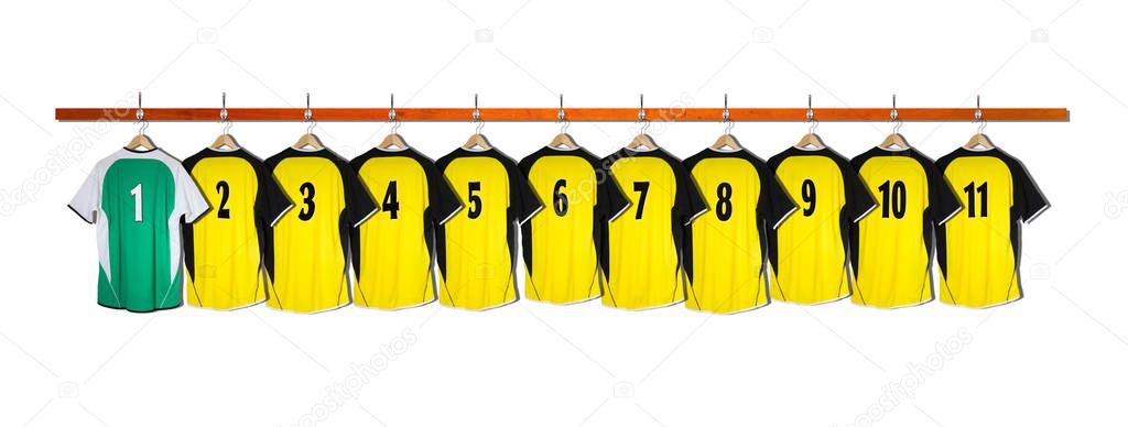 Yellow and black Football Shirts 