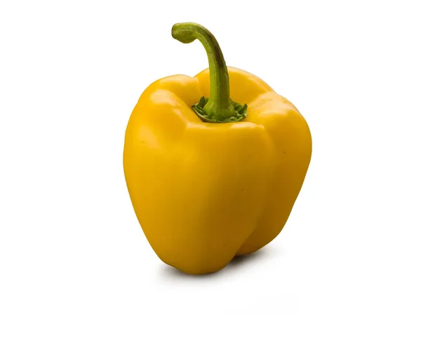 Biologische paprika geel geïsoleerd op wit — Stockfoto
