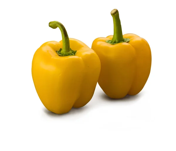 Organic Peppers Kuning terisolasi pada putih — Stok Foto