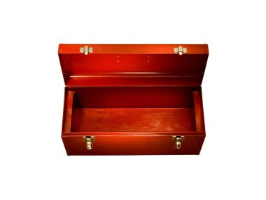 Beyaz arka plan üzerinde izole boş kırmızı araç kutusu