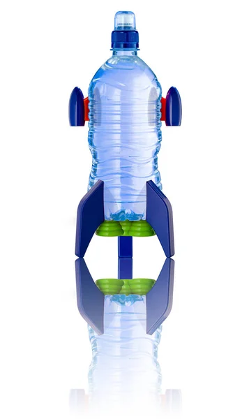 Bir roket şeklinde su şişesi — Stok fotoğraf