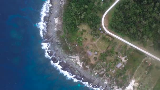 Top Uitzicht Vanuit Lucht Landschap Uluwatu Temple Bali Indonesië — Stockvideo