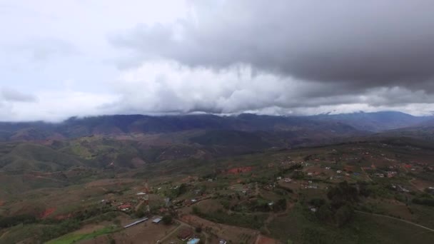 Tempo Chuvoso Colômbia Paisagem Filandia Natureza Selvagem Vista Aérea Nuvens — Vídeo de Stock