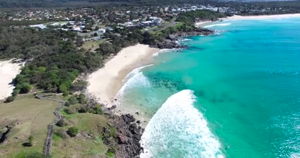 Playa Australiana Del Océano Salvaje Desde Arriba Paisaje Australiano Naturaleza — Vídeos de Stock