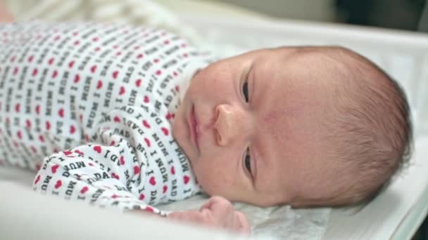 Baby Having Hiccups Newborn — Stock Video