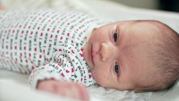 Baby Having Hiccups Newborn — Stock Video