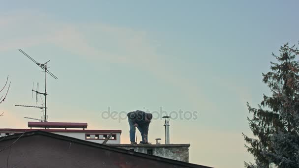 Builder Man with Screwdriver Machine — Stock Footage Builder Man with Screwdriver Machine Stock Video
