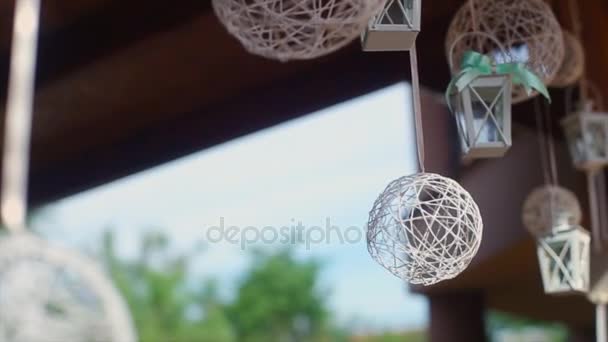 Decoración boda trenzado a mano — Vídeo de stock