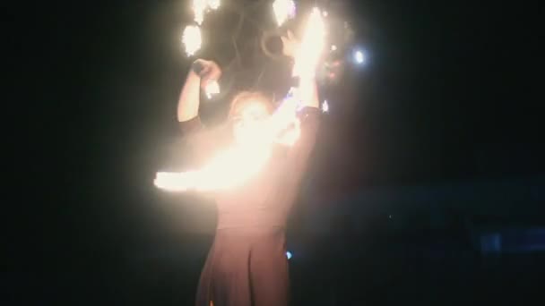 Amazing Fire Show — Stock Video