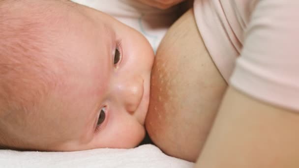 母親の母乳赤ちゃん女の子 — ストック動画