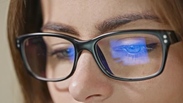 Woman Eyes with Glasses — Stock Video