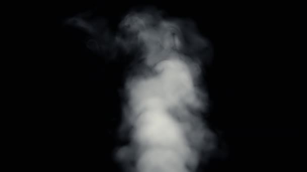 Mgła wody jak krople rozprzestrzenia się w powietrzu przed blackscreen — Wideo stockowe