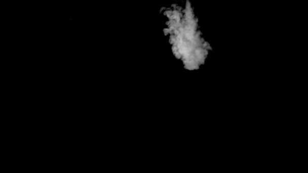 Pary wodnej biały na czarnym tle — Wideo stockowe
