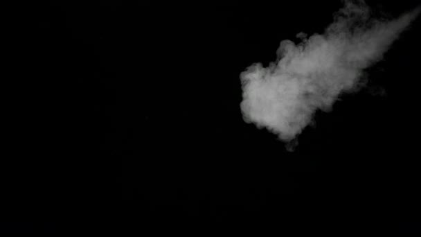 在黑色背景上的白色水蒸气 — 图库视频影像