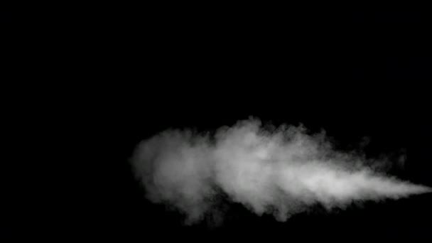 Белый водяной пар на черном фоне — стоковое видео