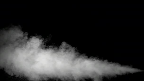 White Water Vapour on Black Background — Stock Video