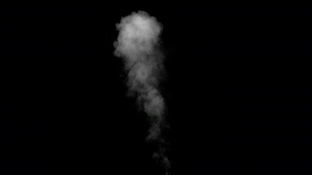 黒い背景に白い水蒸気 — ストック動画