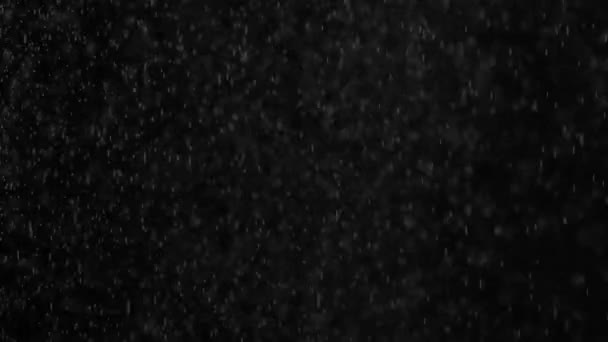 Pequenas partículas de vapor de água no fundo preto — Vídeo de Stock