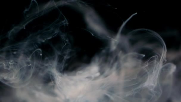 溶解水 - 黒の背景に白い液体 — ストック動画