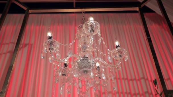 Candle-like, Glass, Chandelier Ceiling Lights — Stock Video