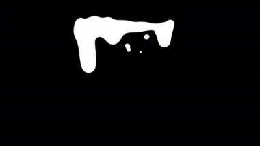 Siyah ekran arka plan üzerinde beyaz mürekkep damlama