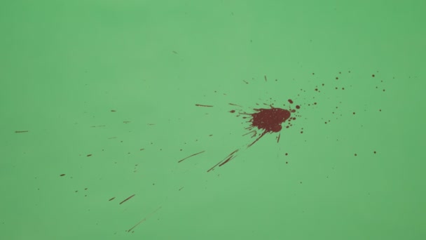 Éclaboussure d'encre rouge sur fond d'écran vert — Video