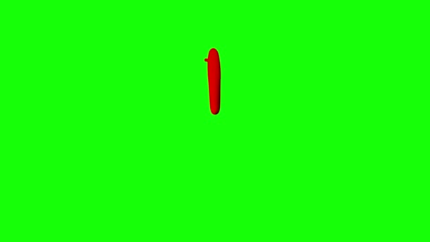 Inchiostro rosso che gocciola sullo sfondo dello schermo verde — Video Stock