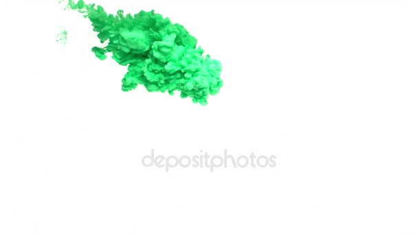 在水中的绿色油墨 — 图库视频影像