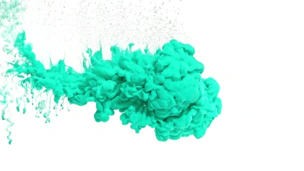 Turquoise Ink in Water — Stock Video