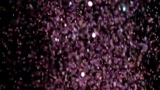 Realista Glitter Explodindo em fundo preto . — Vídeo de Stock