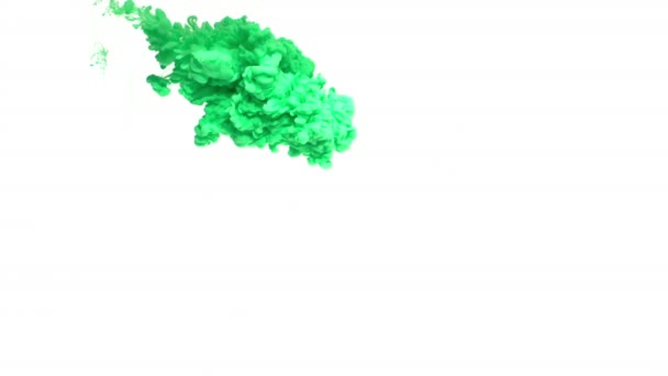 在水中的绿色油墨 — 图库视频影像