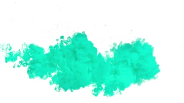 Turquoise inkt in water — Stockvideo