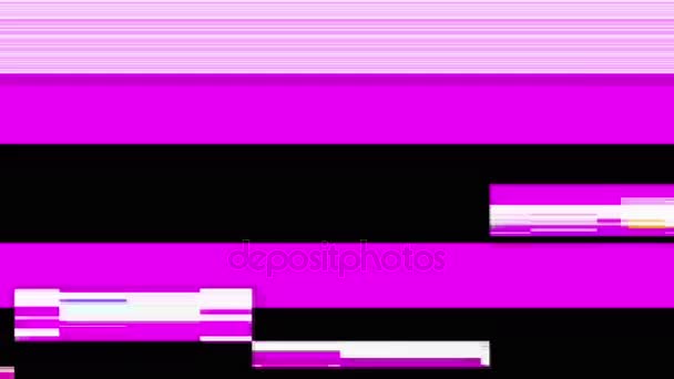 Pantalla de TV Glitch. Fondo púrpura — Vídeo de stock