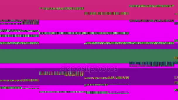 Glitch TV Screen. Purple Background — Stock Video