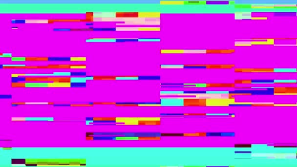 Glitch TV Screen. Fundo roxo — Vídeo de Stock