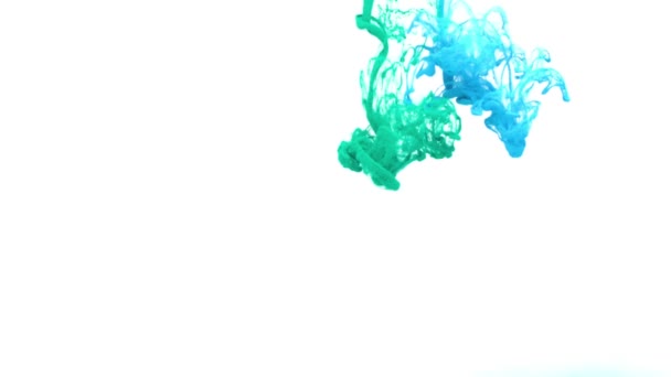 Turquoise and Blue Ink in Water — Stock Video