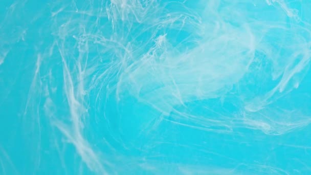 White and Blue Ink in Water — Stock Video