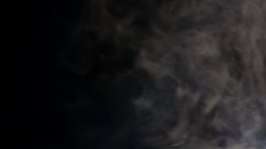 Siyah bir zemin üzerine beyaz su buharı.