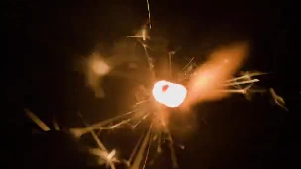 Magic Glowing Flow of Sparks in the Dark — Stock Video