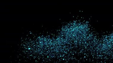 Siyah arka plan üzerinde patlayan gerçekçi Glitter.