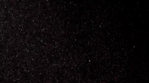 Siyah arka plan üzerinde patlayan gerçekçi Glitter. — Stok video