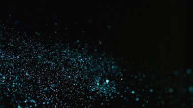 Siyah arka plan üzerinde patlayan gerçekçi Glitter.