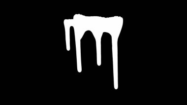 Siyah ekran arka plan üzerinde beyaz mürekkep damlama