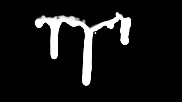 White Ink Dripping Over Black Screen Background — Stock Photo, Image