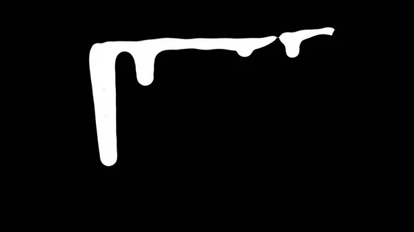 Atrament biały kapiącą na tle czarnego ekranu — Zdjęcie stockowe