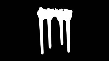 Siyah ekran arka plan üzerinde beyaz mürekkep damlama