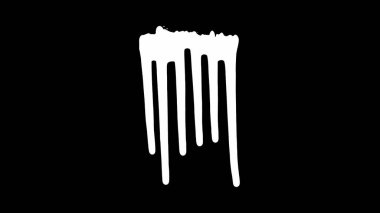 Siyah ekran arka plan üzerinde beyaz mürekkep damlama