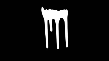 Siyah ekran arka plan üzerinde beyaz mürekkep damlama