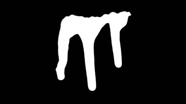 Siyah ekran arka plan üzerinde beyaz mürekkep damlama